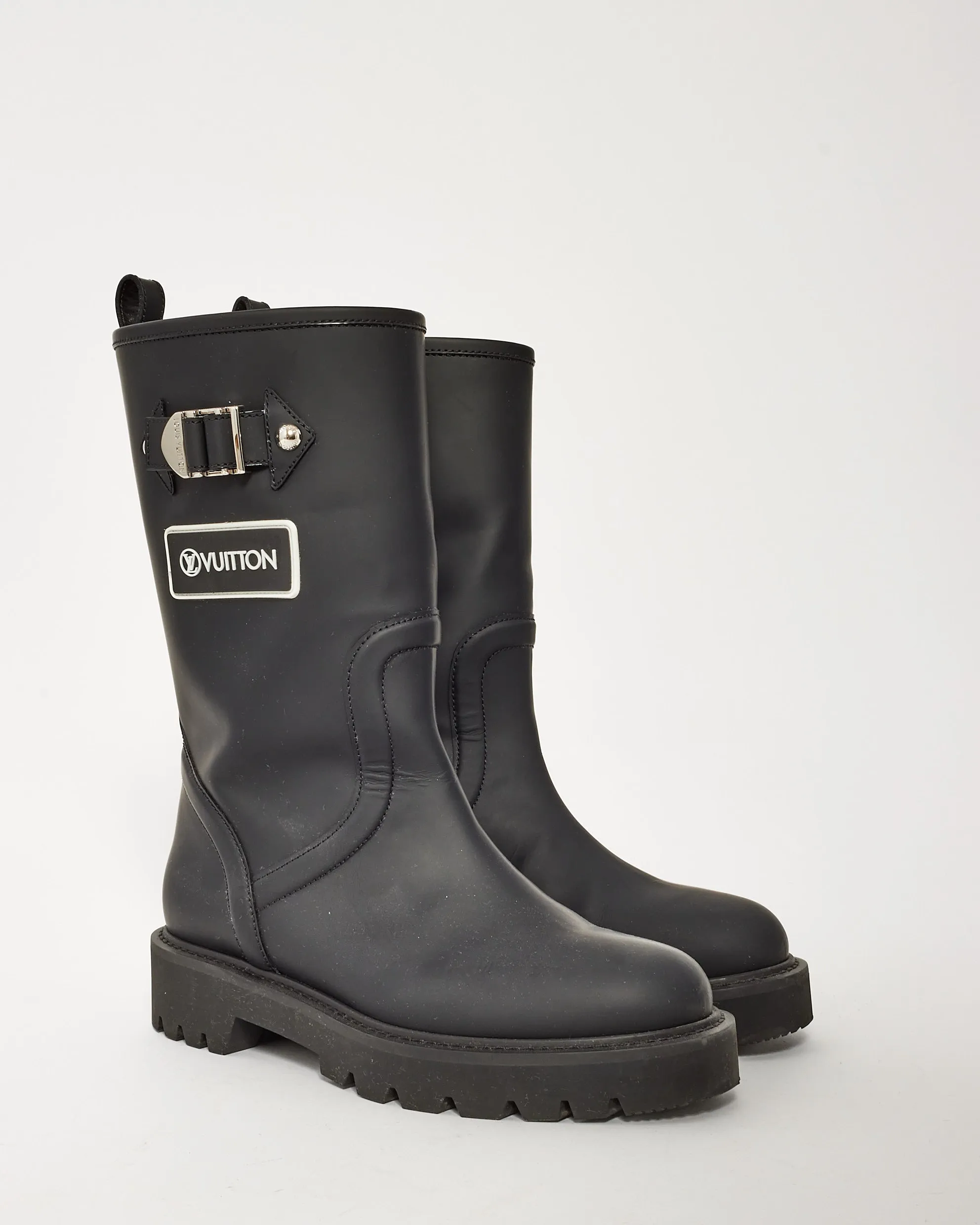 Louis Vuitton Black Rubber Territory Half Rain Boots - 37