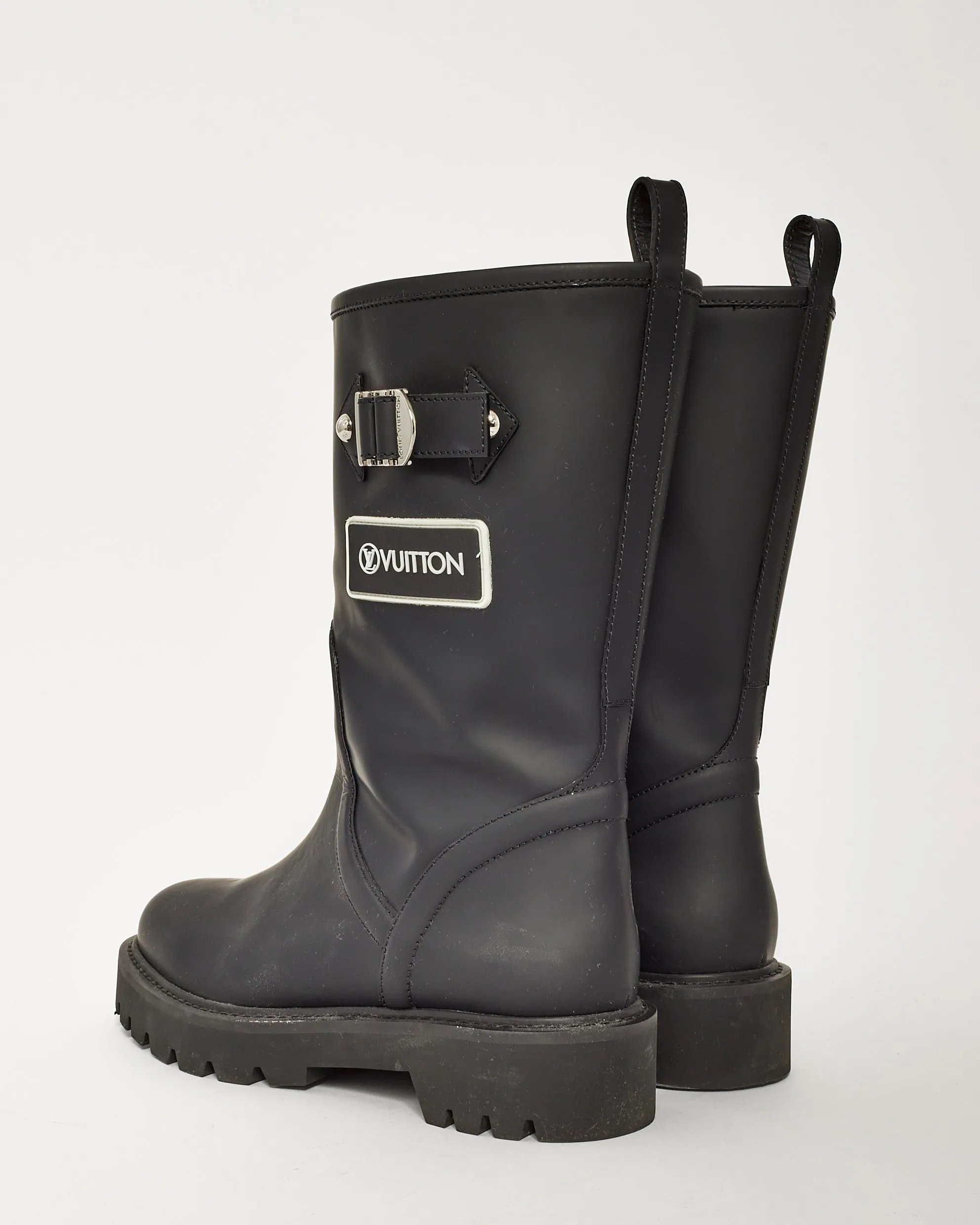 Louis Vuitton Black Rubber Territory Half Rain Boots - 37