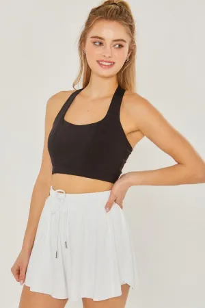 Love Tree Activewear Crop Halter Back Detail Top