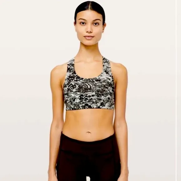 Lululemon | All Sports Bra III Masked Lace Starlight Black White Size 4