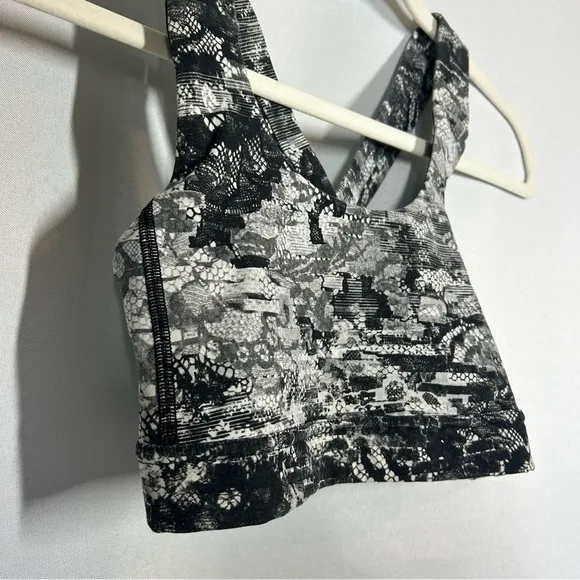 Lululemon | All Sports Bra III Masked Lace Starlight Black White Size 4