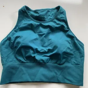 Lululemon Green Teal High Neckline Sports Bra With Padding Yoga Gym Sz 10