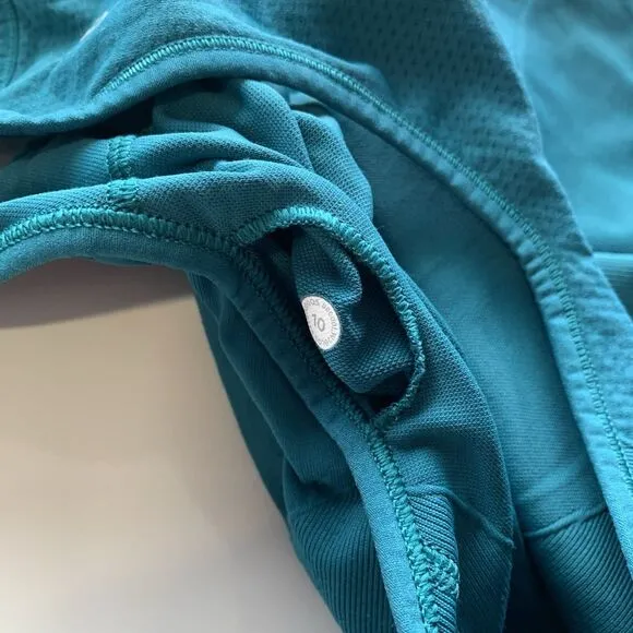 Lululemon Green Teal High Neckline Sports Bra With Padding Yoga Gym Sz 10