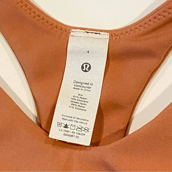 Lululemon nude pink Savannah in alignment racerback v-neck pullover sports bra