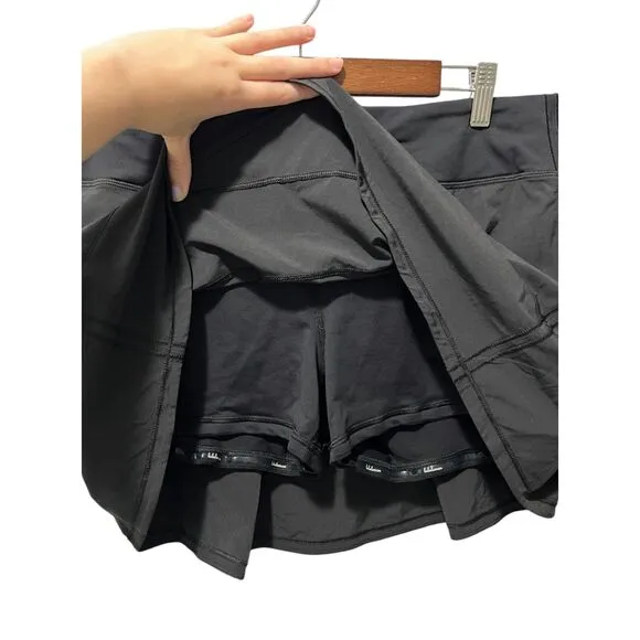 Lululemon Pace Rival Skirt Black Size 12 Athletic 4 Way Stretch Skort Activewear