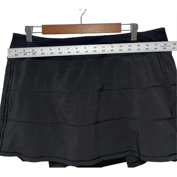 Lululemon Pace Rival Skirt Black Size 12 Athletic 4 Way Stretch Skort Activewear
