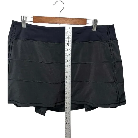 Lululemon Pace Rival Skirt Black Size 12 Athletic 4 Way Stretch Skort Activewear