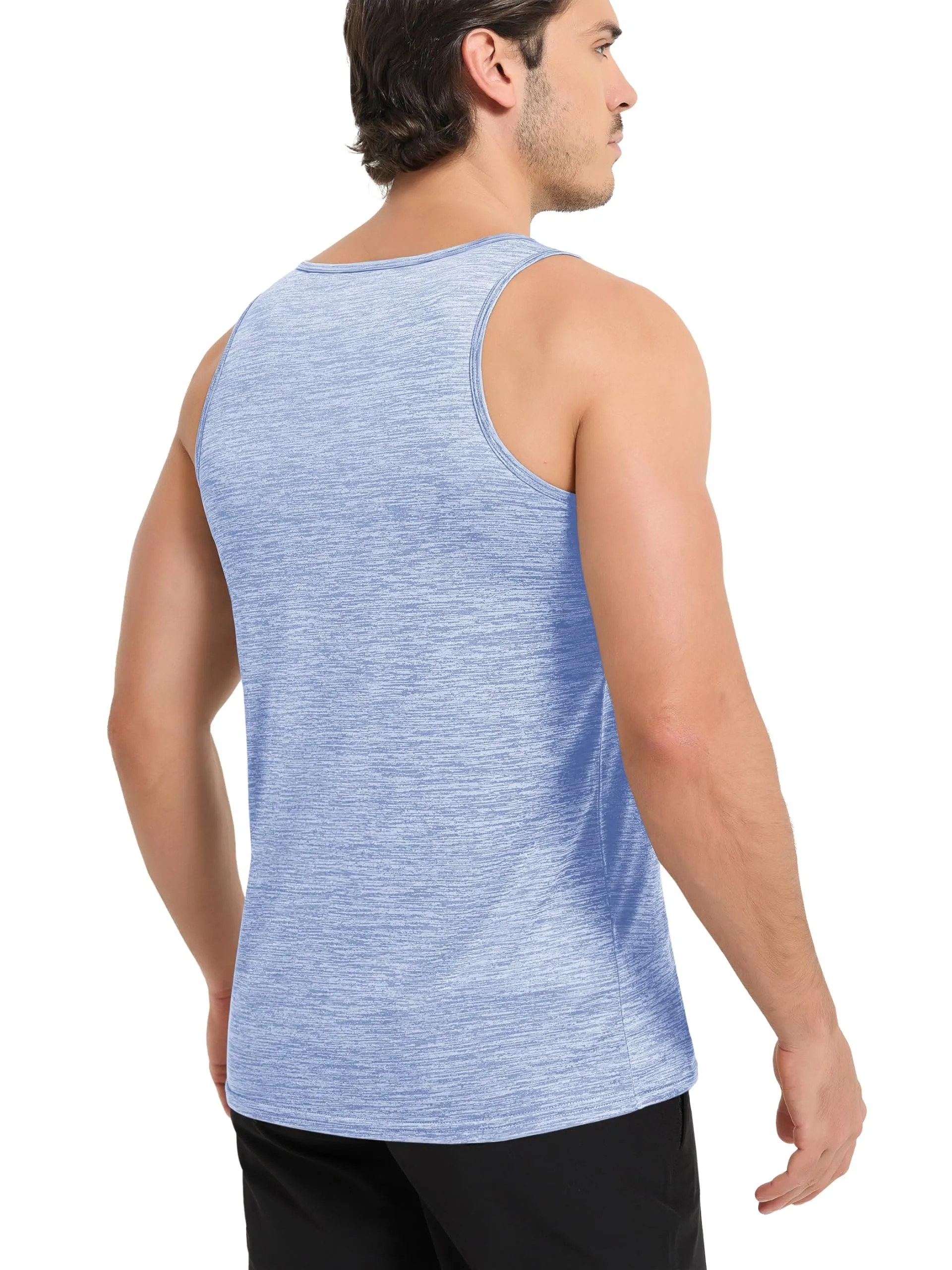 MAGCOMSEN Muscle Tank Tops for Men Sleeveless Shirts Men Running Tank Top Men Gym Tank Quick Dry Workout Athletic Tank Top Light Blue