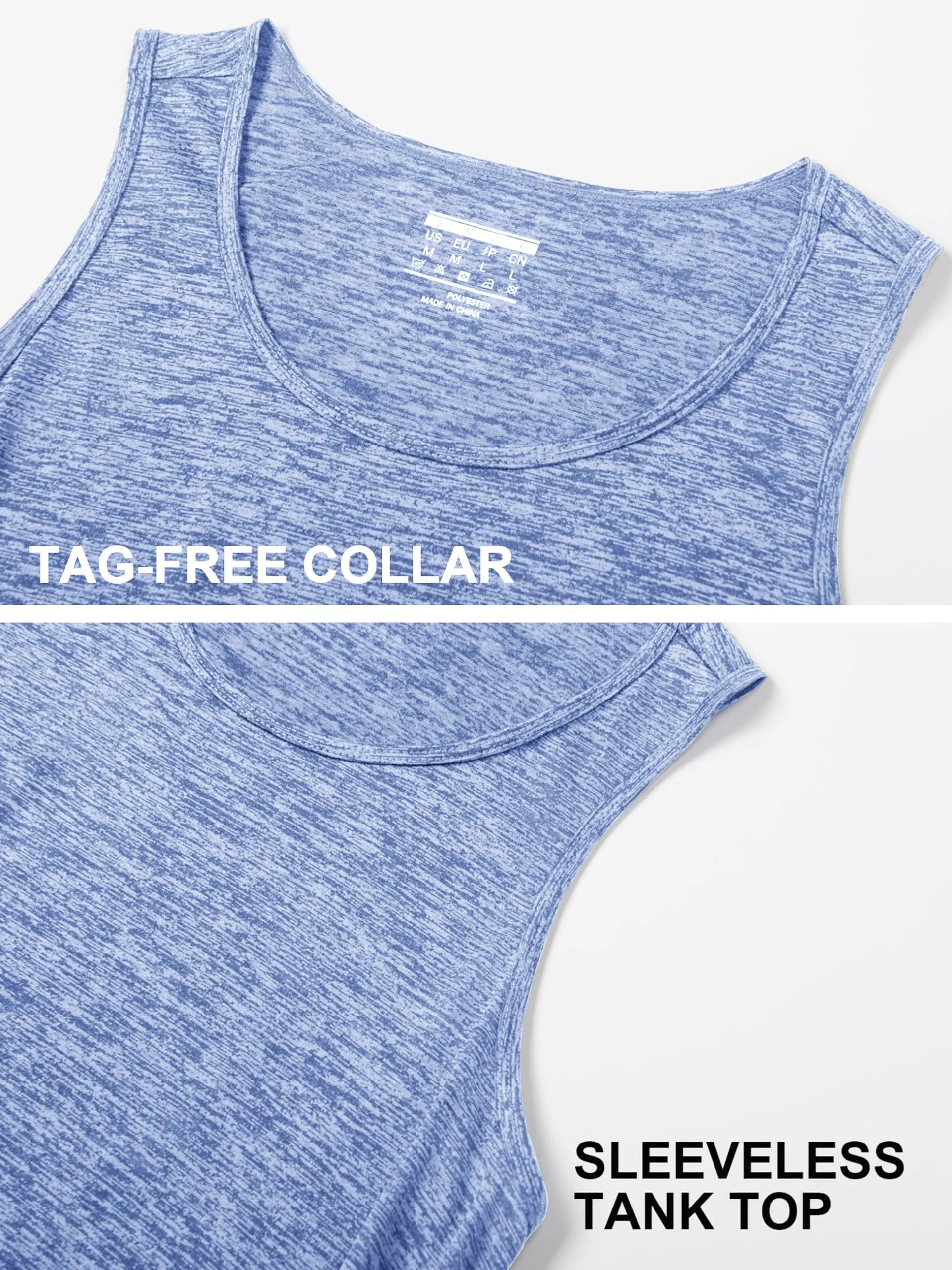 MAGCOMSEN Muscle Tank Tops for Men Sleeveless Shirts Men Running Tank Top Men Gym Tank Quick Dry Workout Athletic Tank Top Light Blue