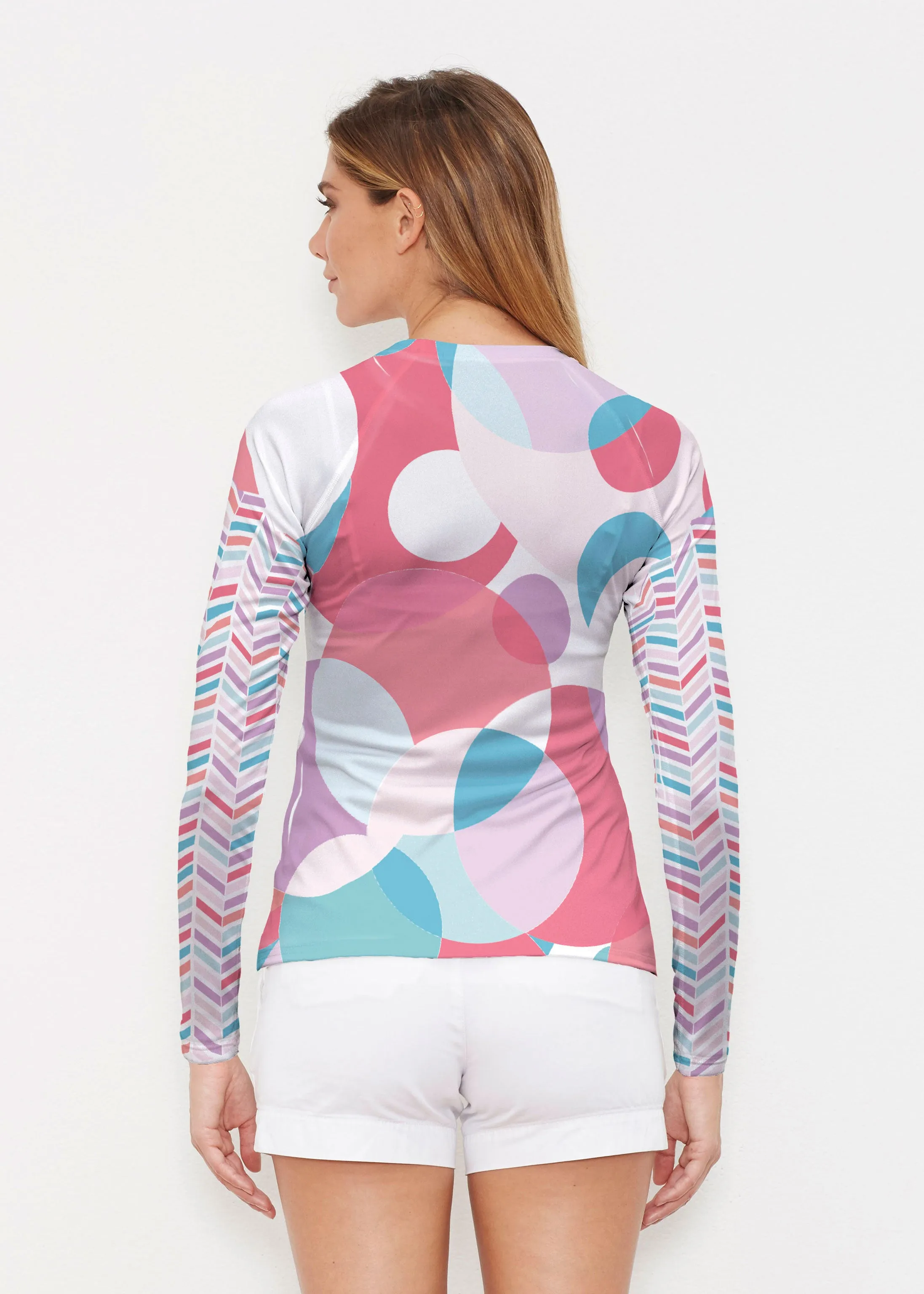 Marble Chevron Pastel (25111) ~ Long Sleeve Rash Guard