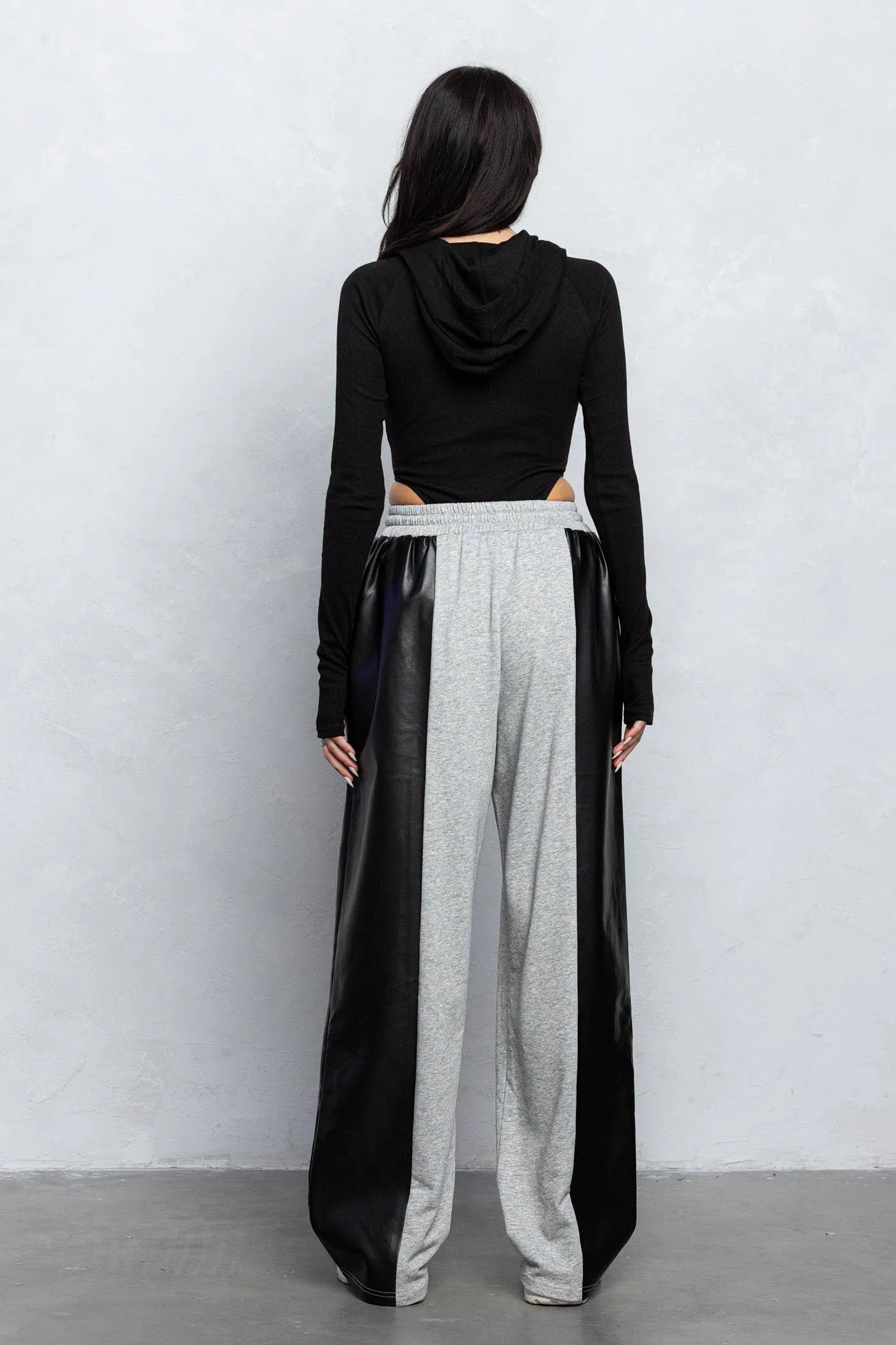 Marissa Faux Leather Detail Sweatpants Luxury Loungewear
