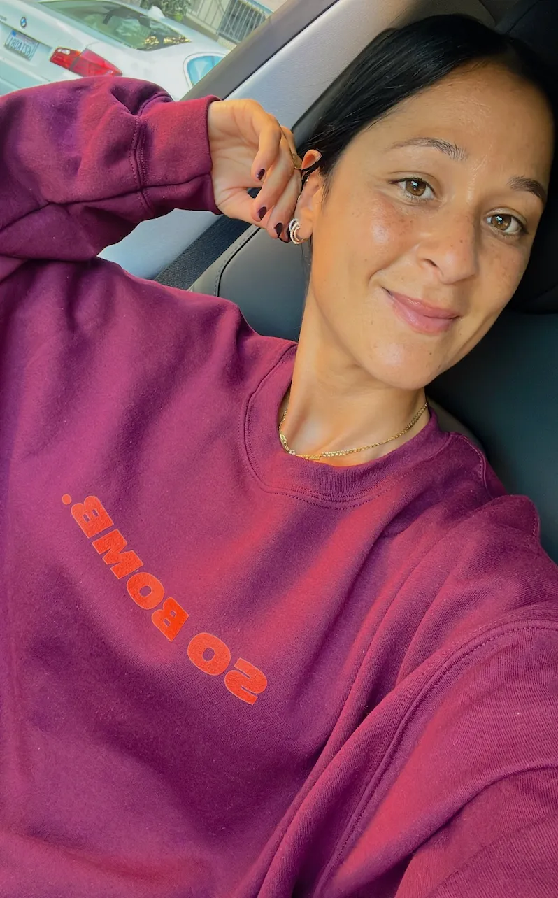 Maroon And Orange SO BOMB Graphic Crewneck