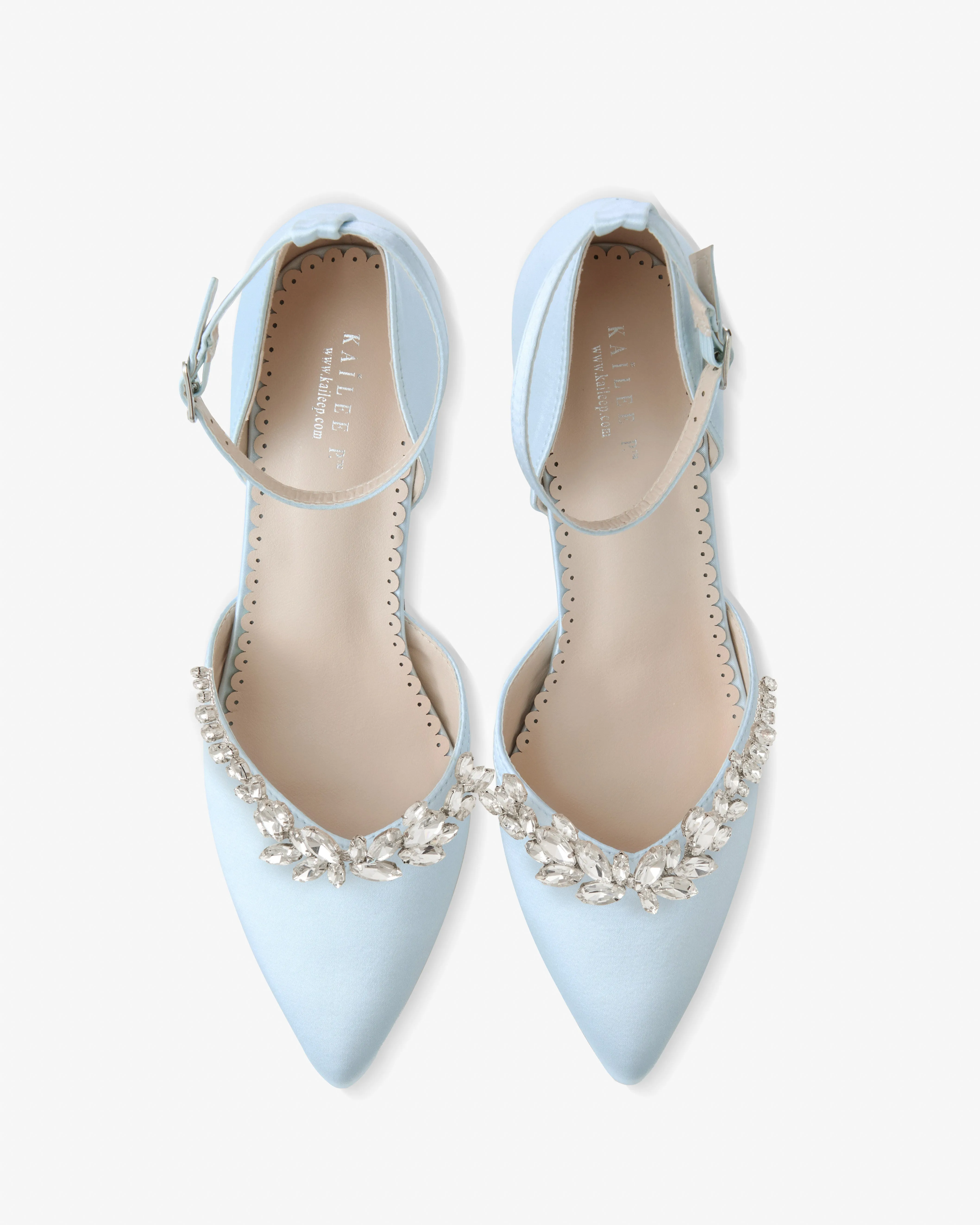 Marquise Rhinestone Block Heel Wedding Shoes