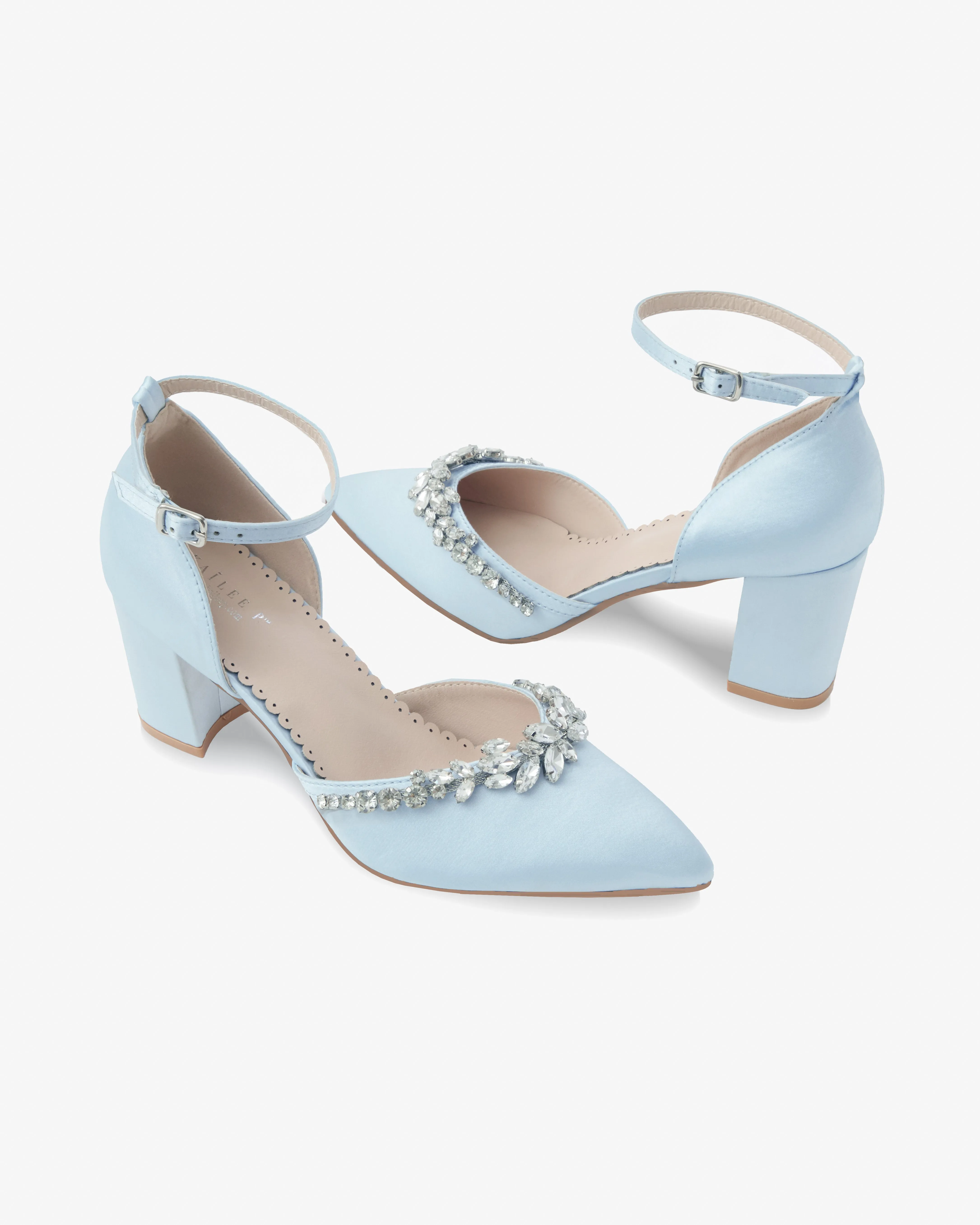 Marquise Rhinestone Block Heel Wedding Shoes