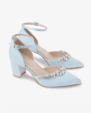 Marquise Rhinestone Block Heel Wedding Shoes