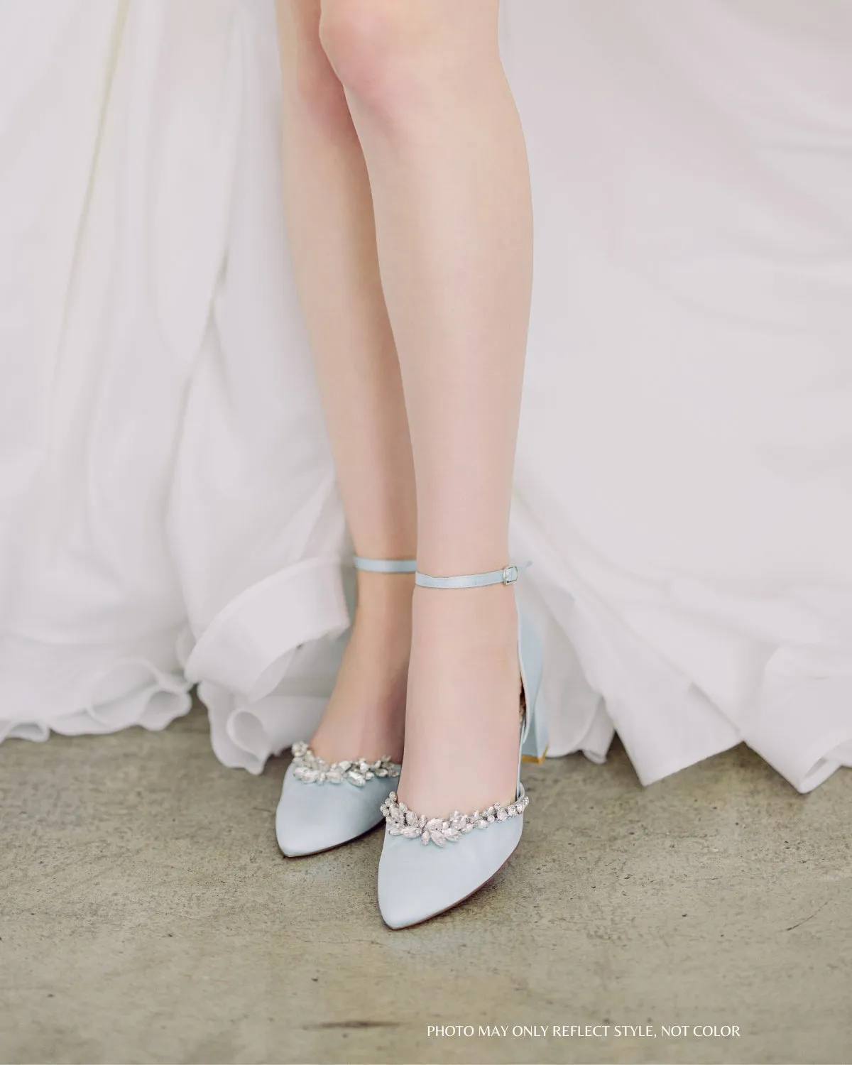 Marquise Rhinestone Block Heel Wedding Shoes