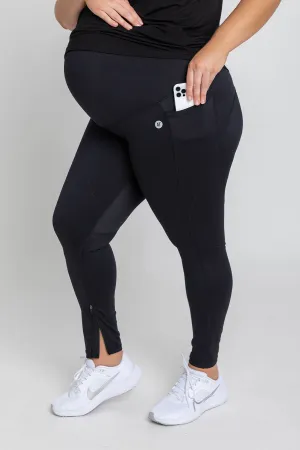 Maternity Pocket Zip Legging - Black