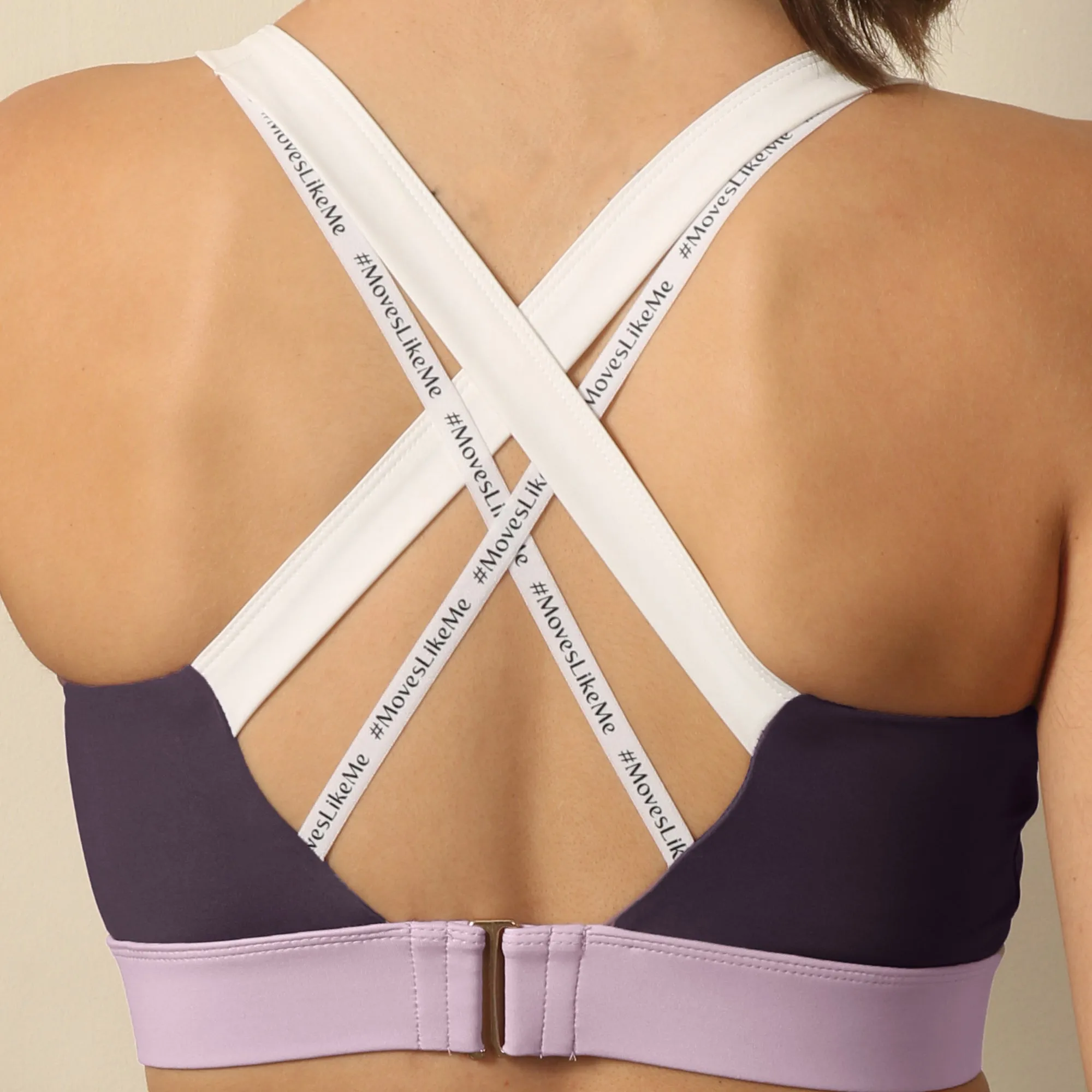 Medium-Impact Padded Non Wired Sports Bra with Crisscross Back and Mesh Detailing