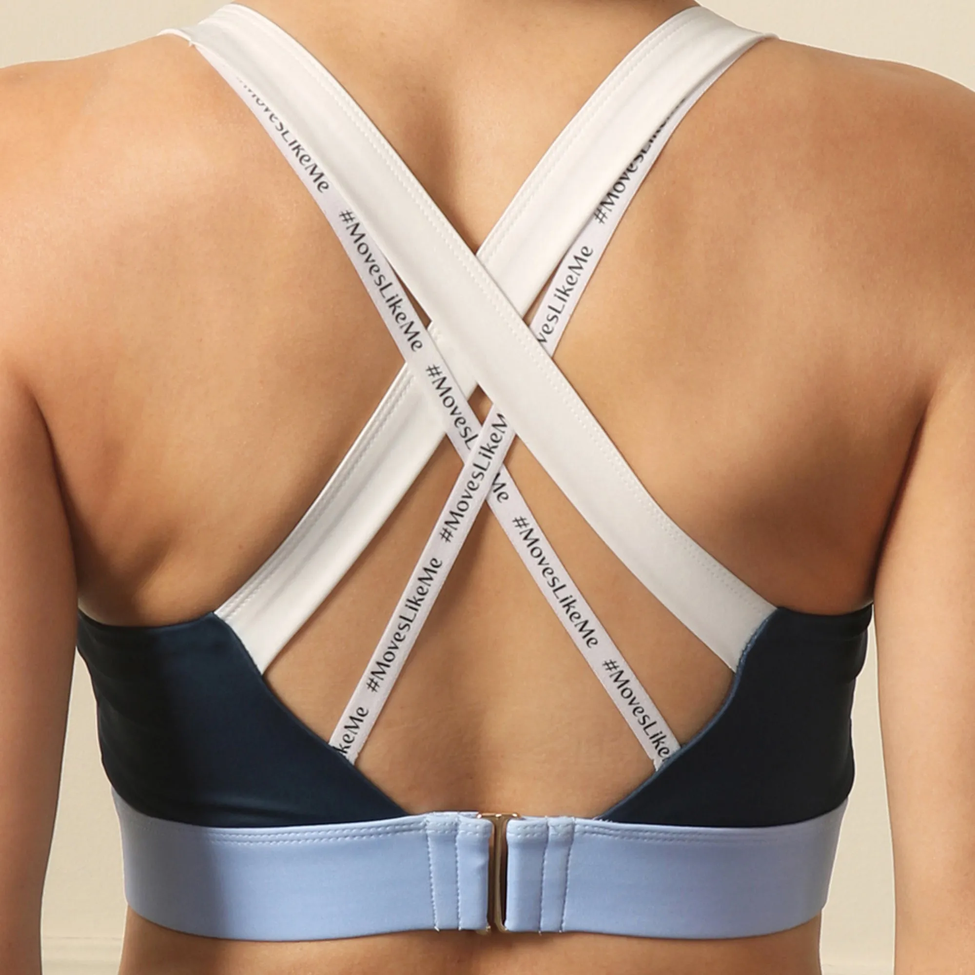 Medium-Impact Padded Non Wired Sports Bra with Crisscross Back and Mesh Detailing