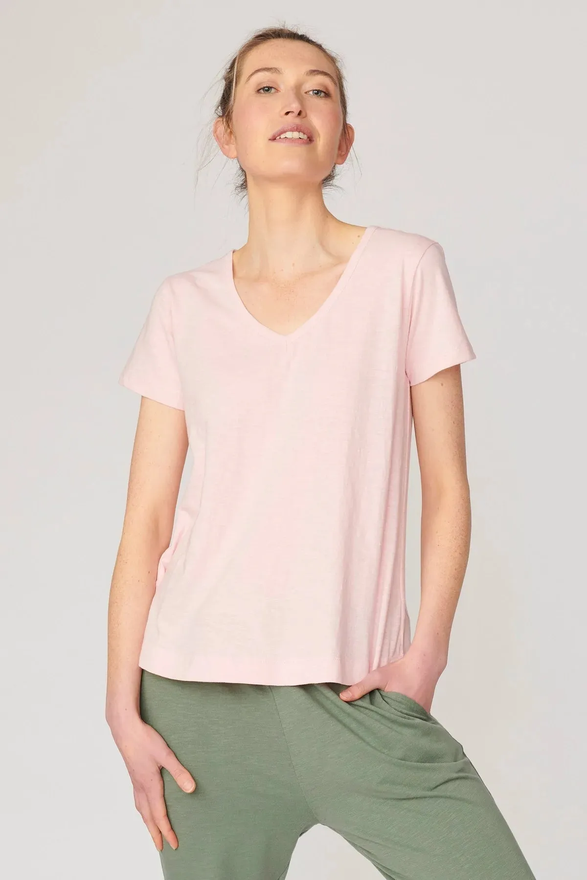 Melrose V Neck Tee Organic Cotton