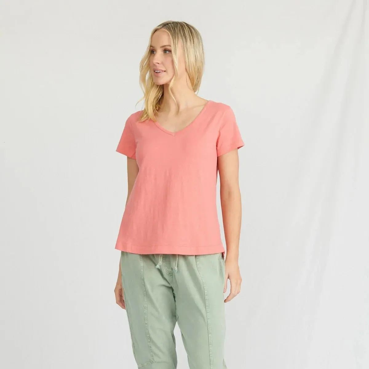 Melrose V Neck Tee Organic Cotton