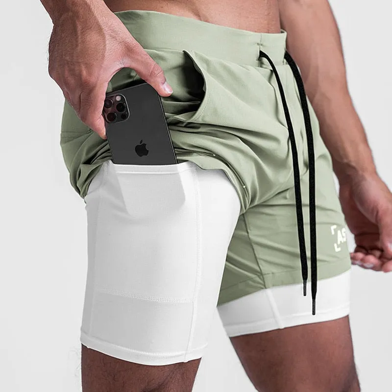 Men's 2 in 1 Quick Dry Fitness Shorts