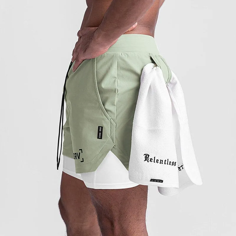 Men's 2 in 1 Quick Dry Fitness Shorts