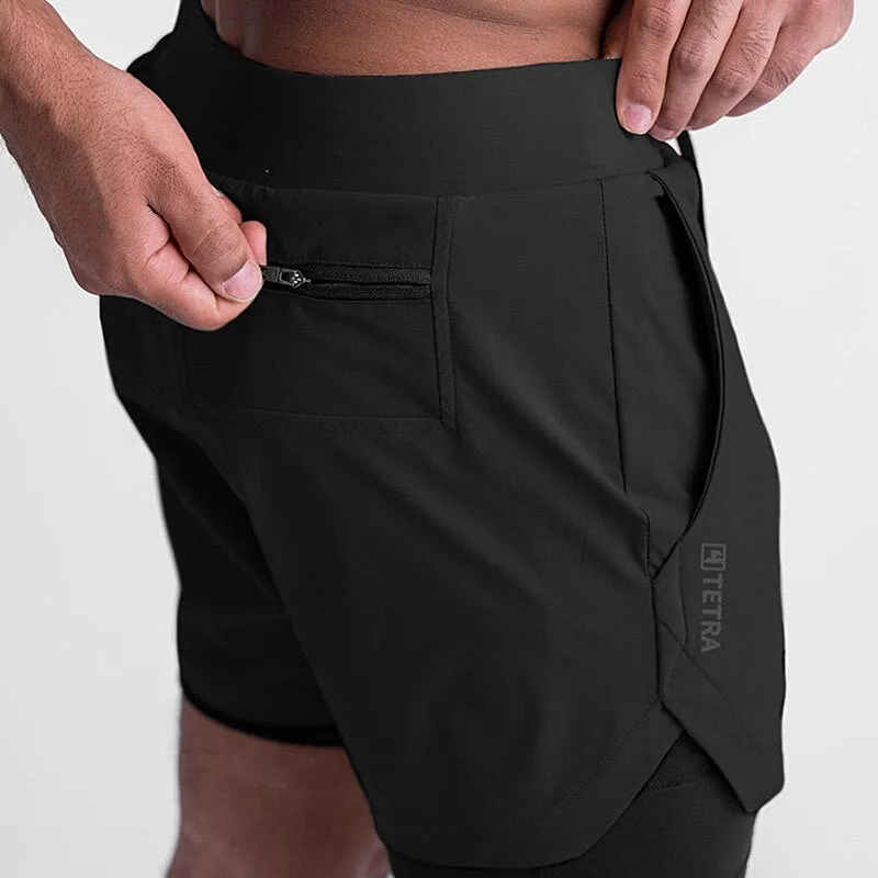 Men's 2 in 1 Quick Dry Fitness Shorts