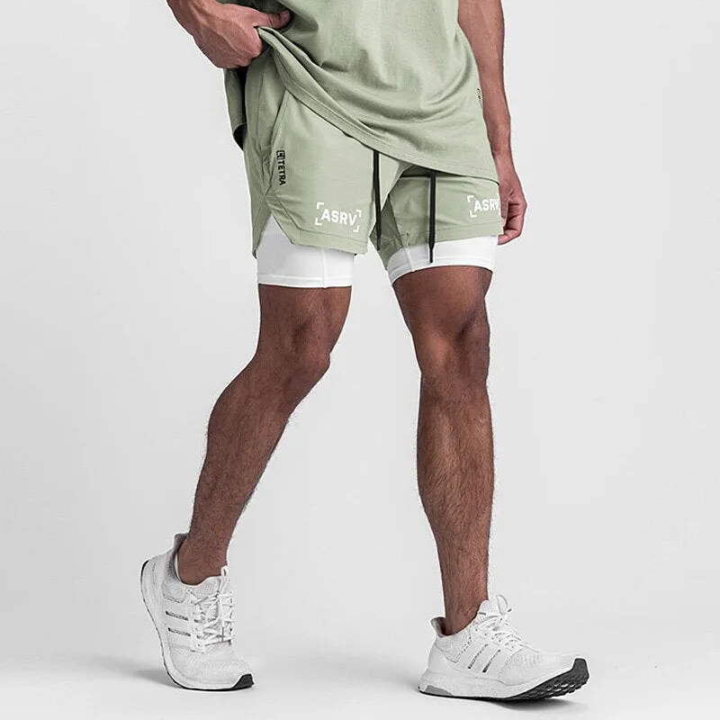 Men's 2 in 1 Quick Dry Fitness Shorts