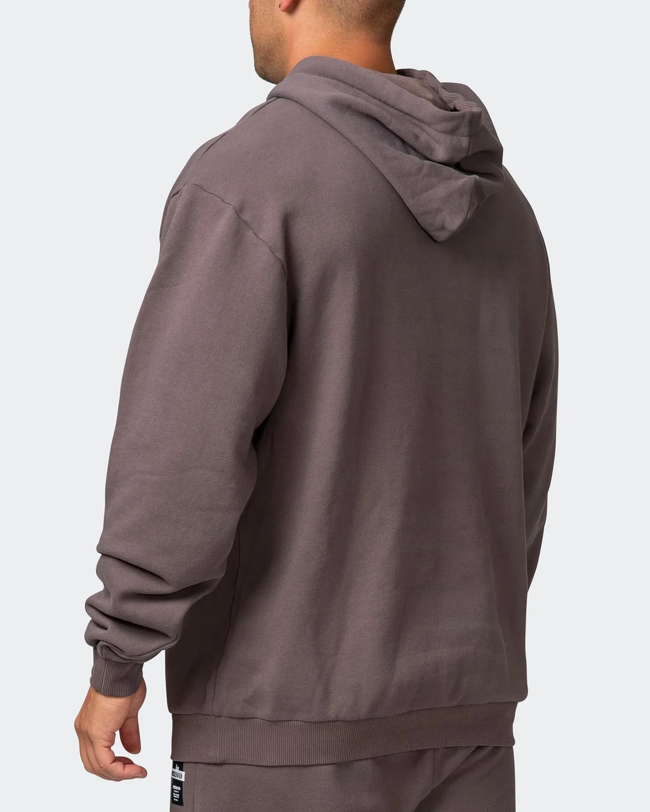 Mens 3D Vintage Oversized Hoodie - Dark Taupe