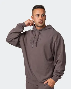 Mens 3D Vintage Oversized Hoodie - Dark Taupe