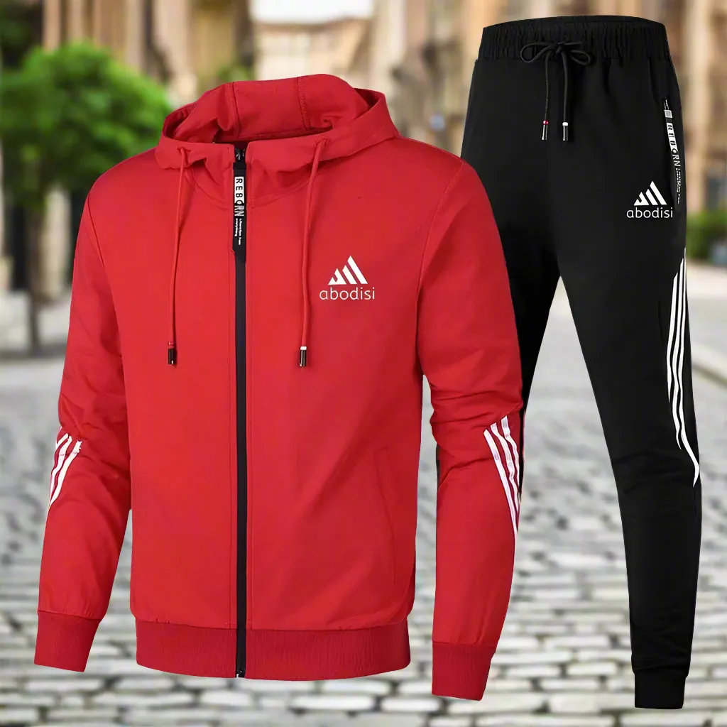 Men's Adidas Athletic Hooded Jogger Set