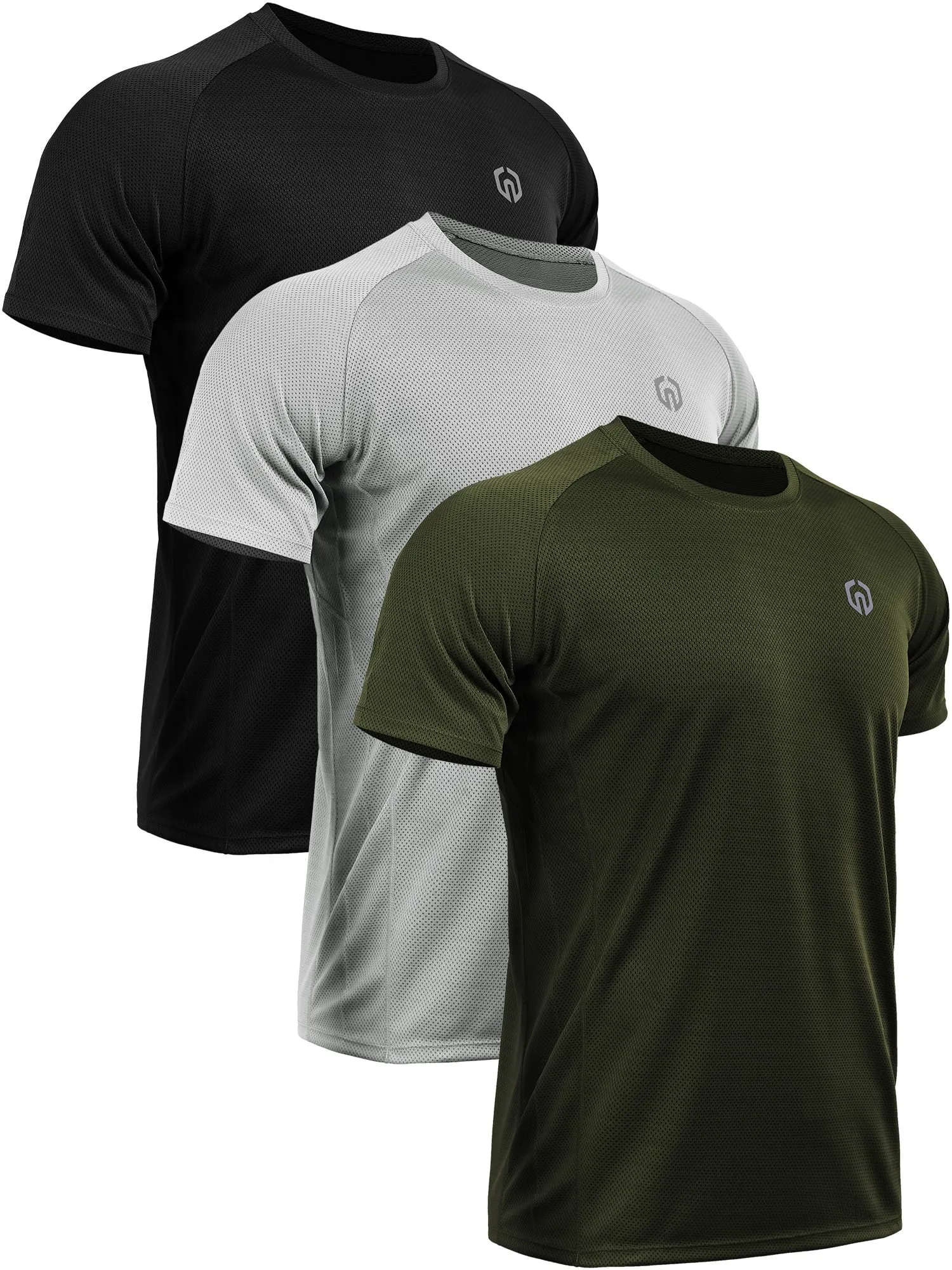 Men's Dry Fit Mesh Athletic Shirts 3 Pack