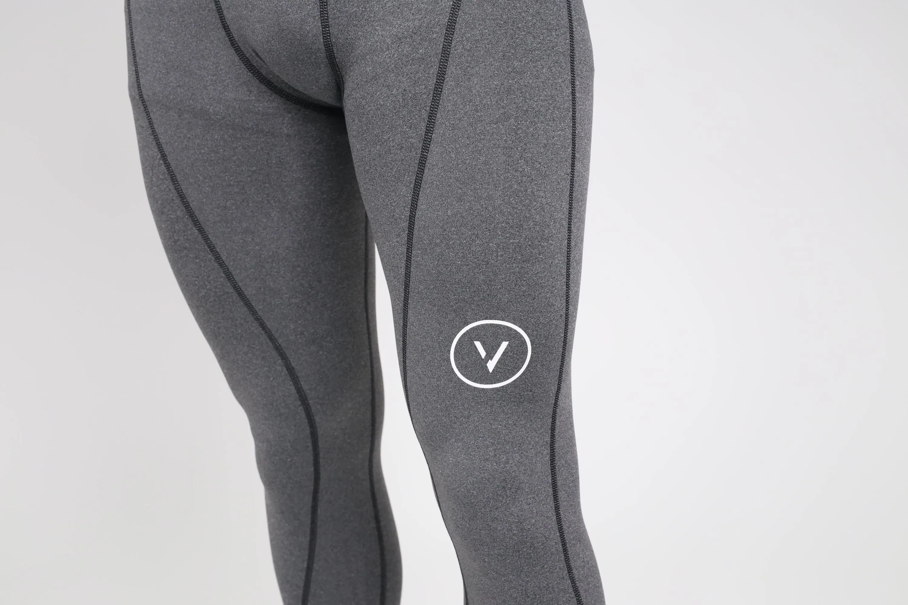 Mens Essential Compression Leggings Silver