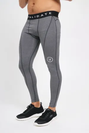 Mens Essential Compression Leggings Silver