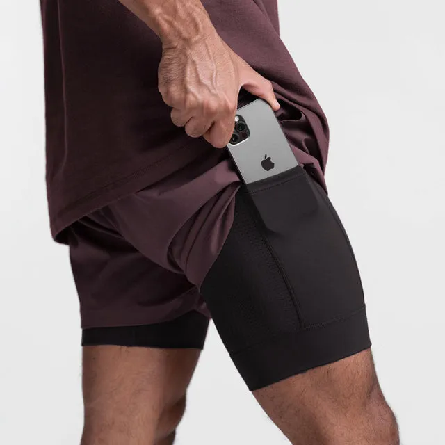 Men's Outdoor 2 in 1 Athletic Shorts | Workout