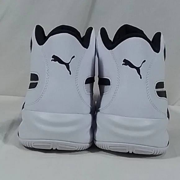 Men's Puma Triple Mid White Basketball Shoes- Various Sizes - Black &amp; White NIB