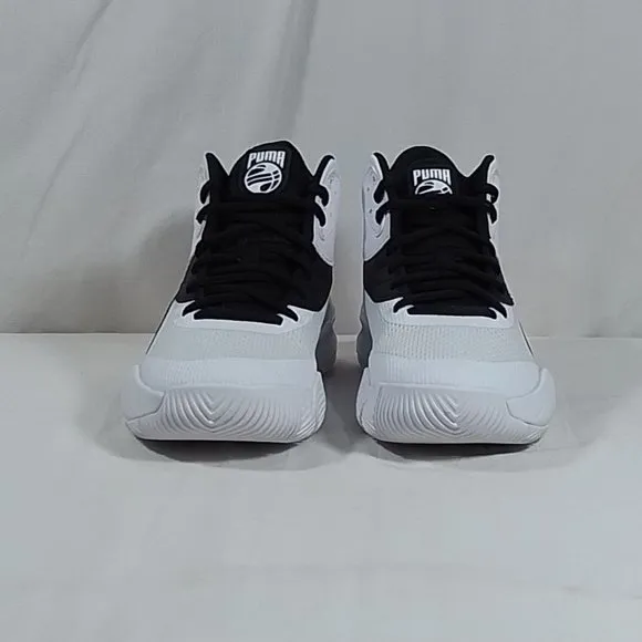 Men's Puma Triple Mid White Basketball Shoes- Various Sizes - Black &amp; White NIB