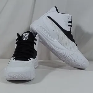 Men's Puma Triple Mid White Basketball Shoes- Various Sizes - Black &amp; White NIB
