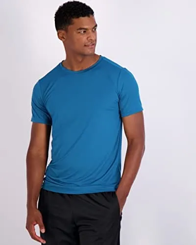 Men's Quick Dry Fit Dri-Fit Short Sleeve Active Wear Training Athletic Essentials Crew T-Shirt Fitness Gym Wicking Tee Workout Casual Sports Running Tennis Exercise Undershirt Top - 5 Pack Set 17, S