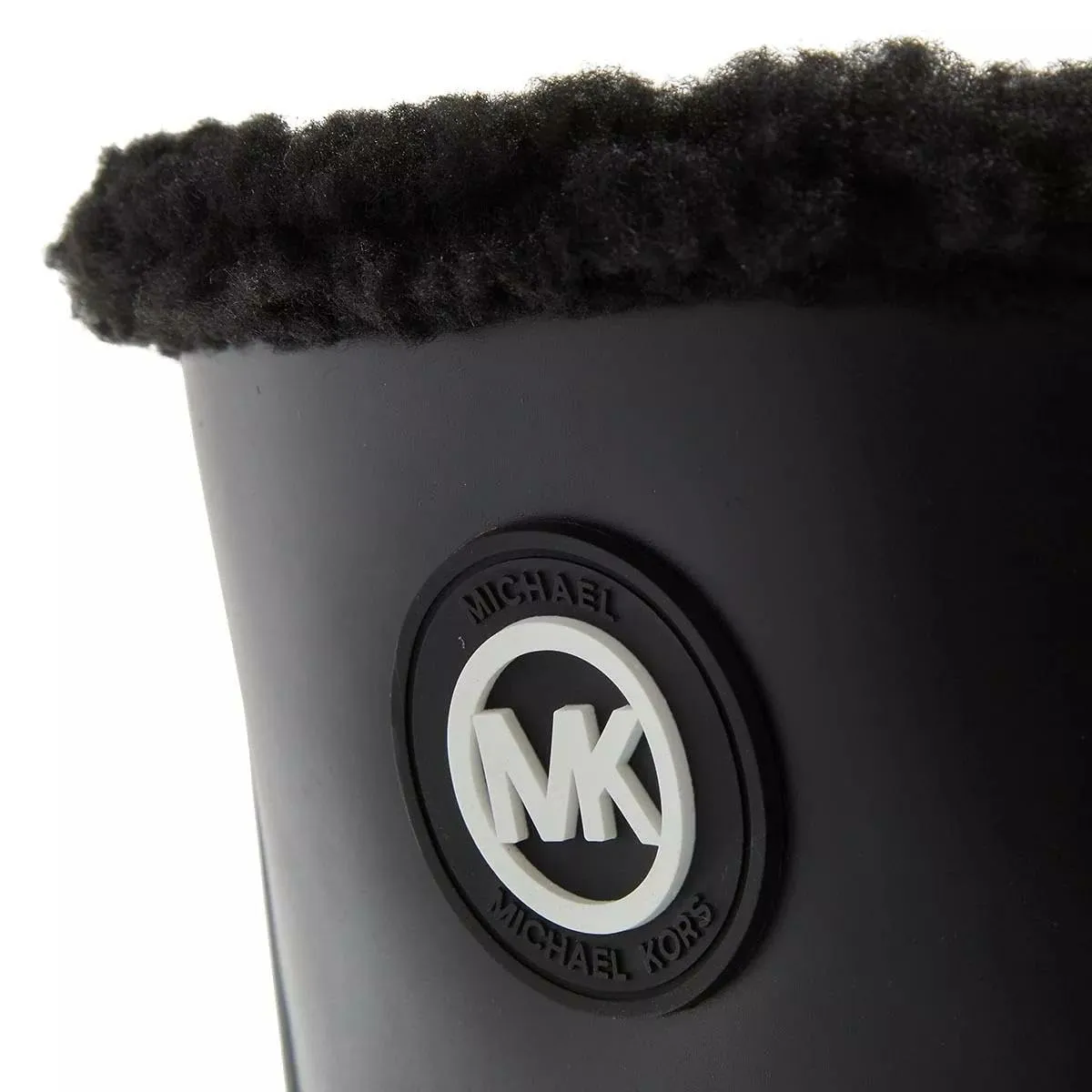 Michael Kors Women's Montaigne Pull-on Rain Boot, Black/Optic White, 6