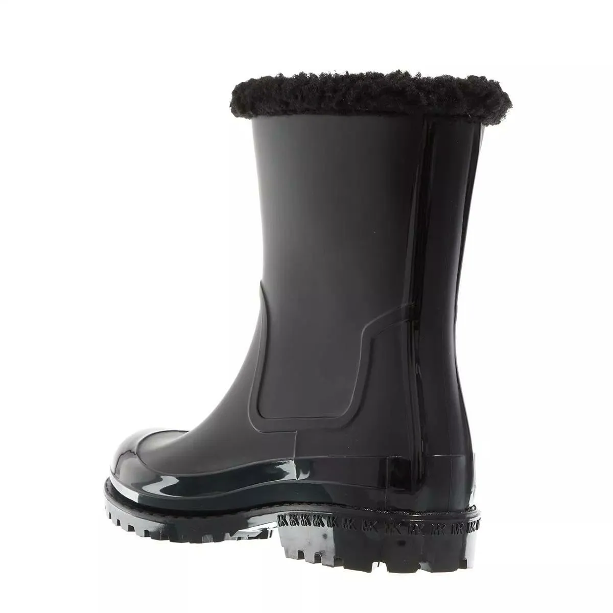 Michael Kors Women's Montaigne Pull-on Rain Boot, Black/Optic White, 6