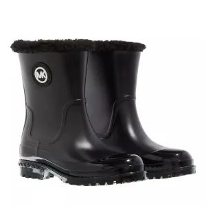 Michael Kors Women's Montaigne Pull-on Rain Boot, Black/Optic White, 6