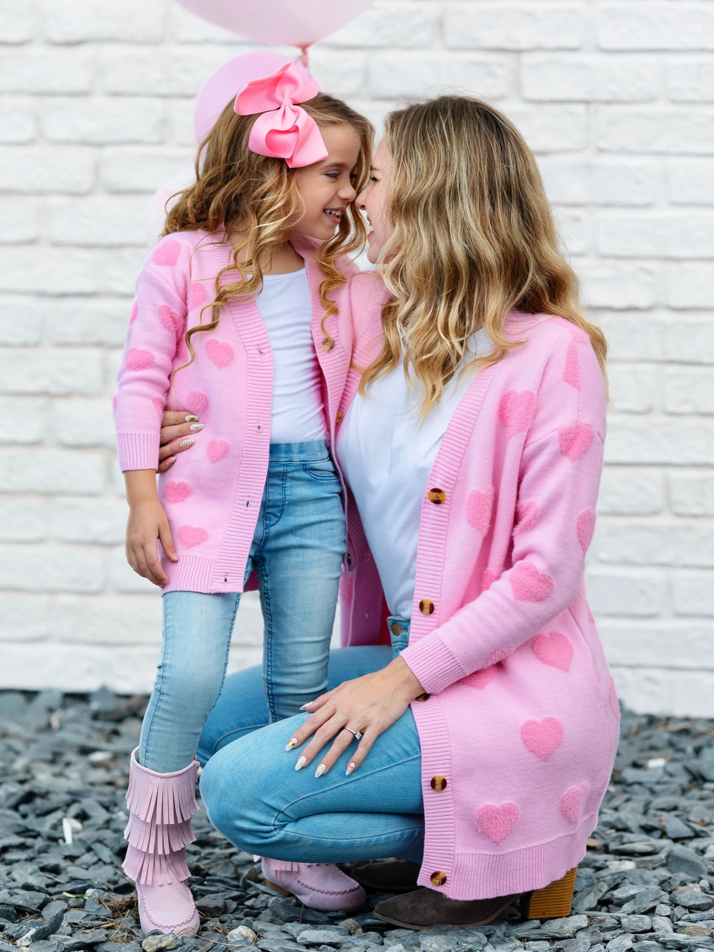 Mommy and Me You Make My Heart Fuzzy Cardigan