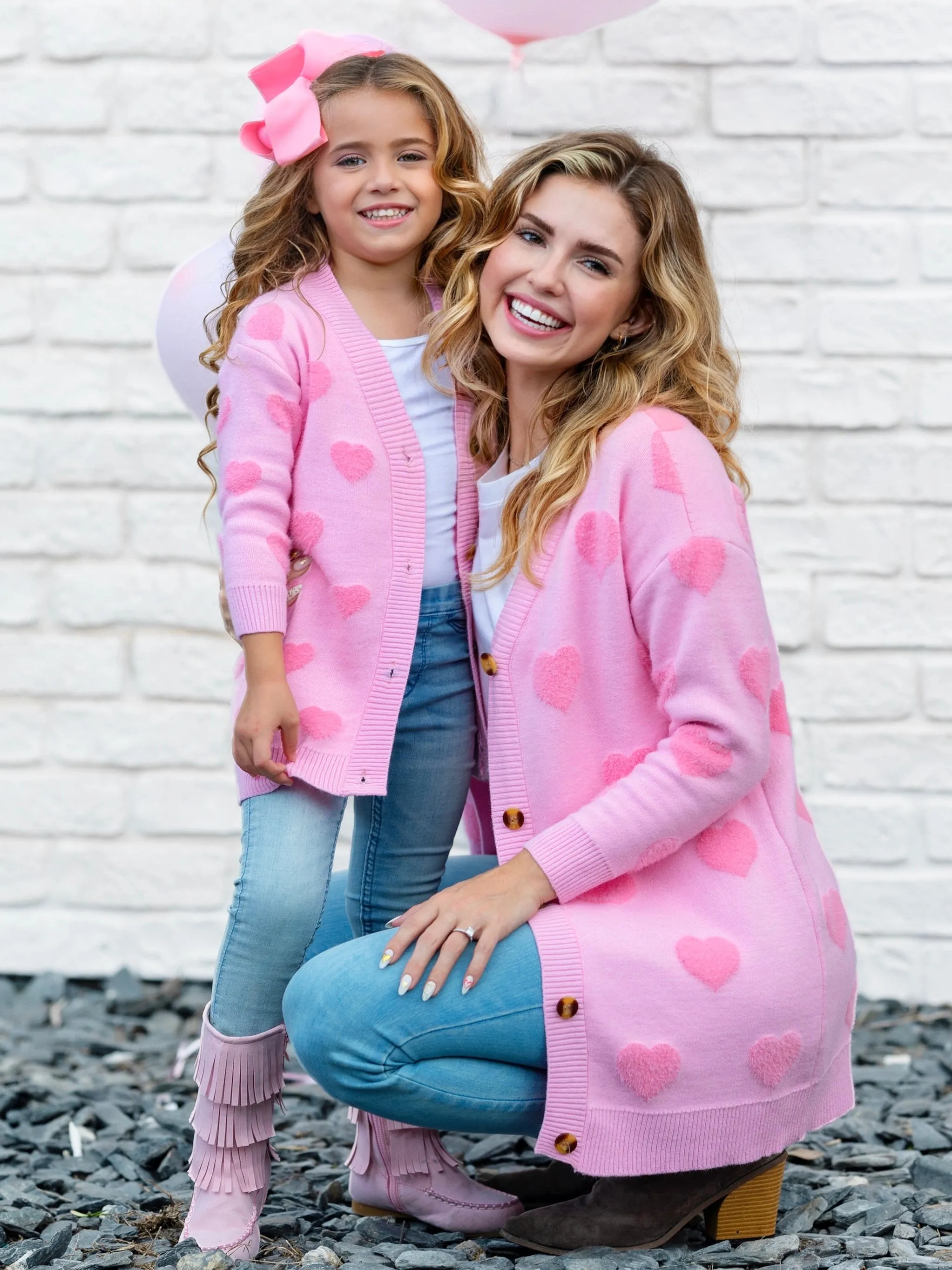 Mommy and Me You Make My Heart Fuzzy Cardigan