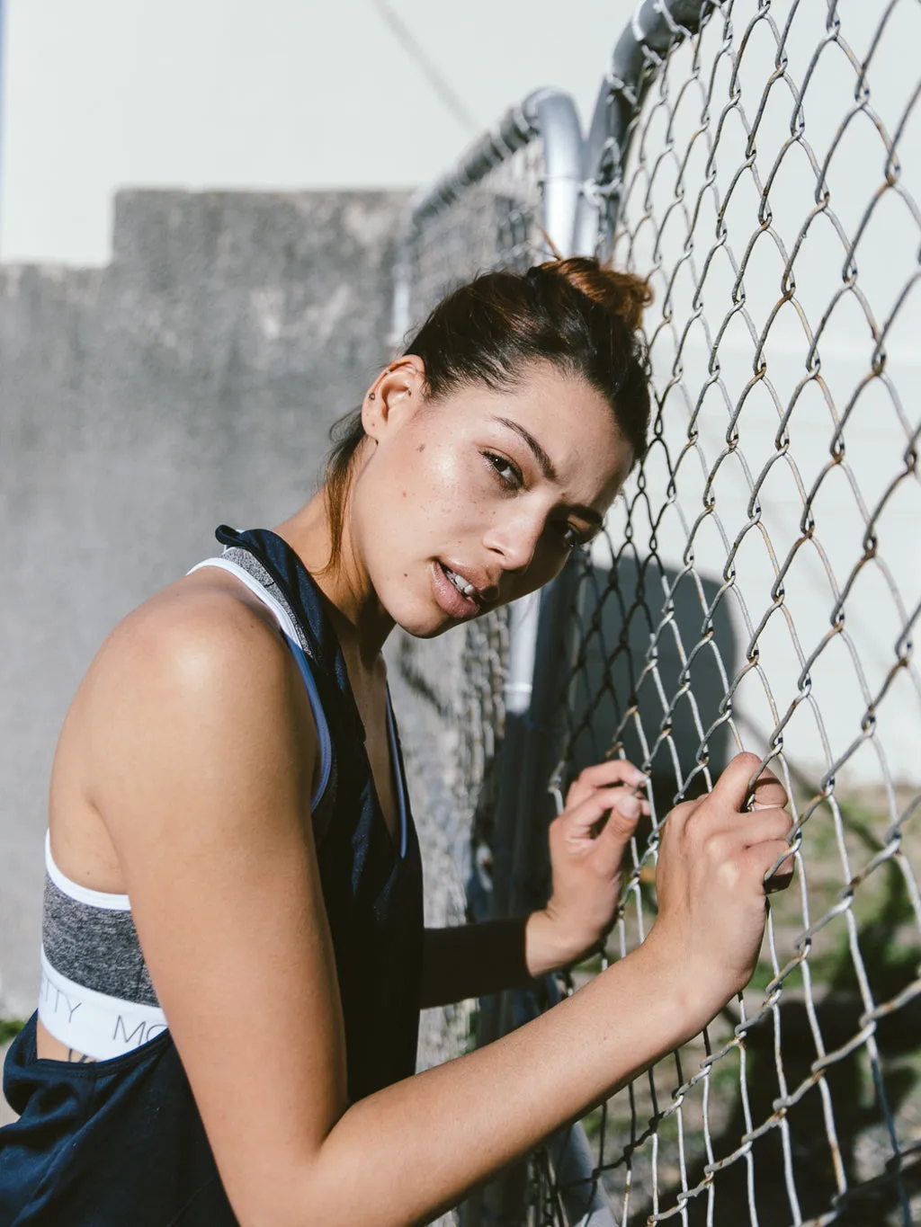 MOVEPRETTY ELASTIC TANK NAVY