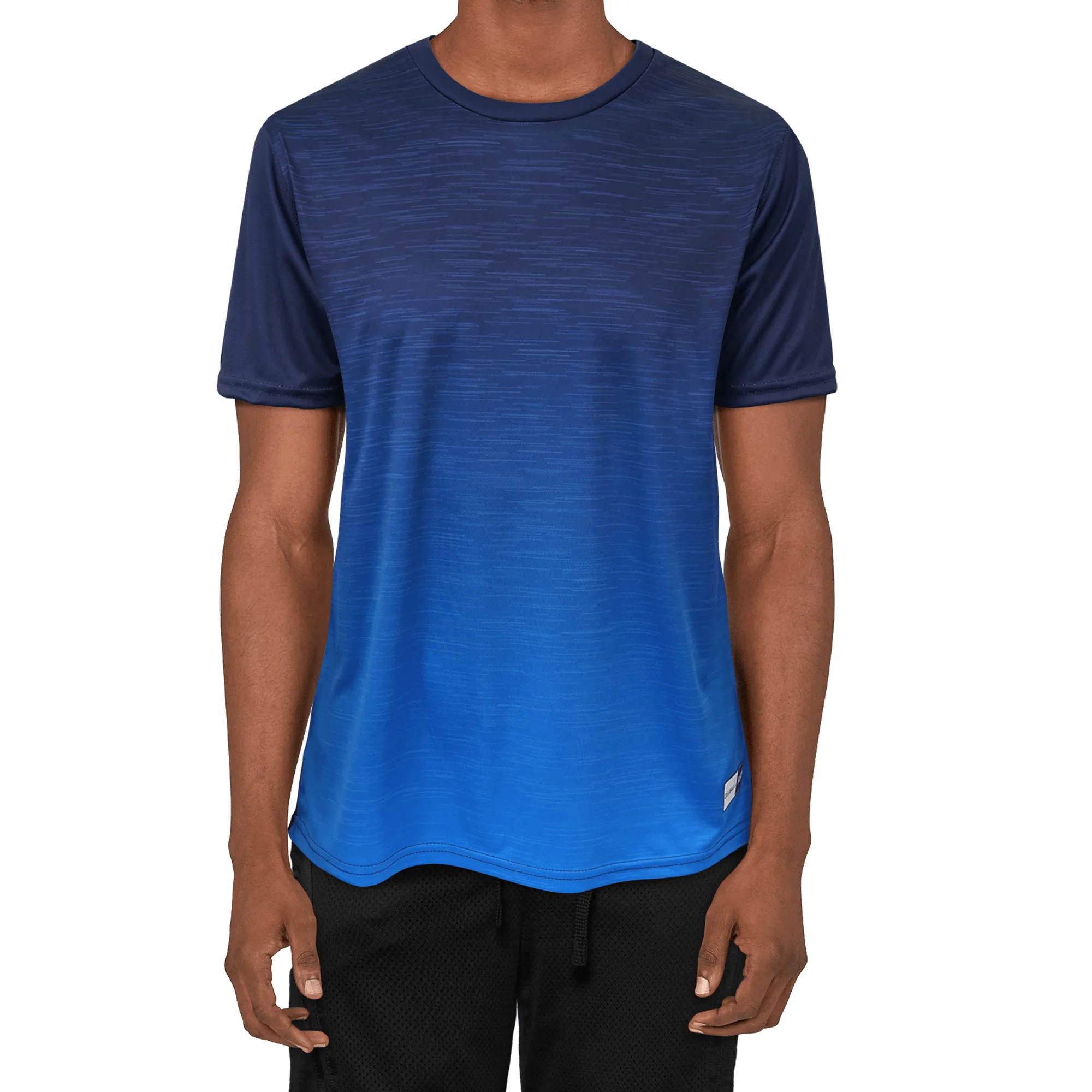 Navy / Cyan - Gradient - Flex Fit - Mens Training T-Shirt