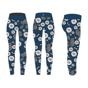 Navy Daisies Women's Activewear Leggings