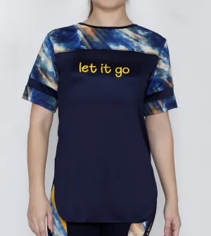 Navy Let it Go Long T-Shirt
