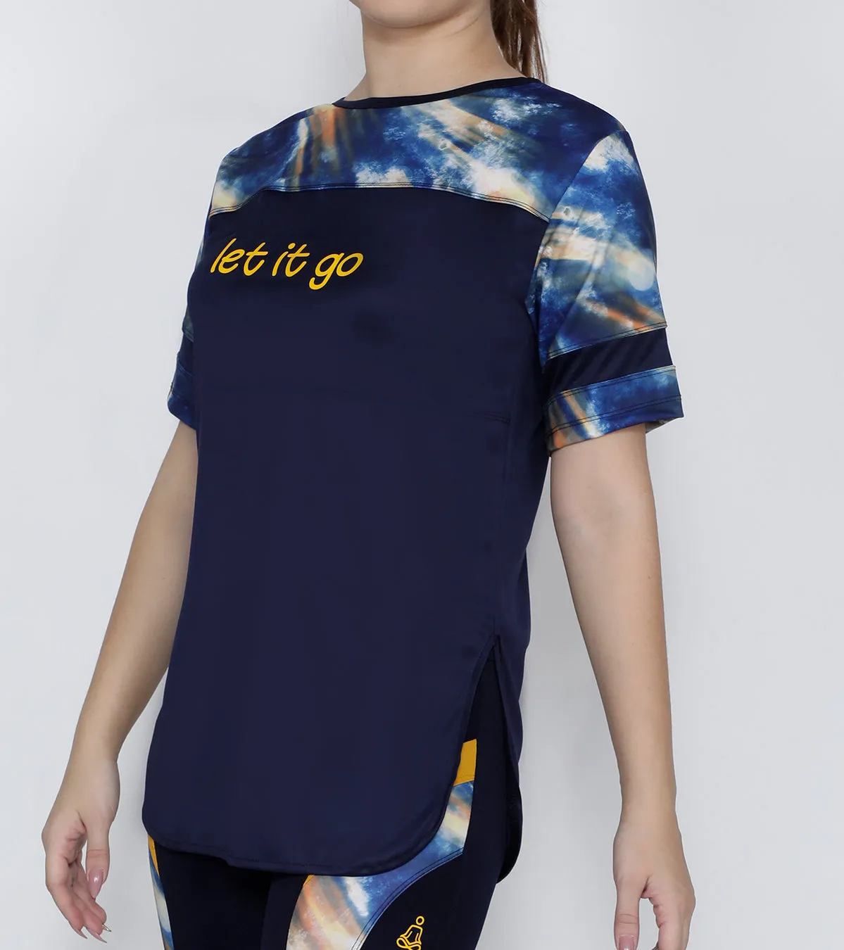 Navy Let it Go Long T-Shirt